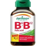 JAMIESON VITAMINE B6, B12 ȘI ACID FOLIC 1×90+20 tbl, supliment alimentar