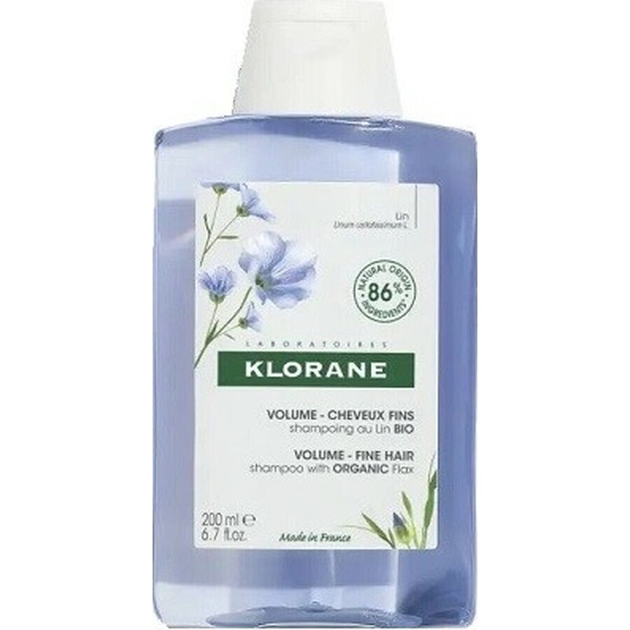 KLORANE ȘAMPON cu in organic 1×200ml, șampon pentru păr fin fără volum