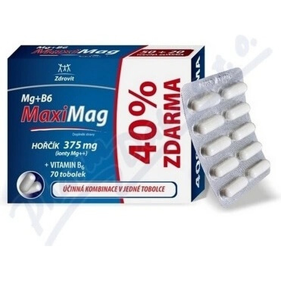 MaxiMag 40% liber 1×70 cps, 50+20 capsule