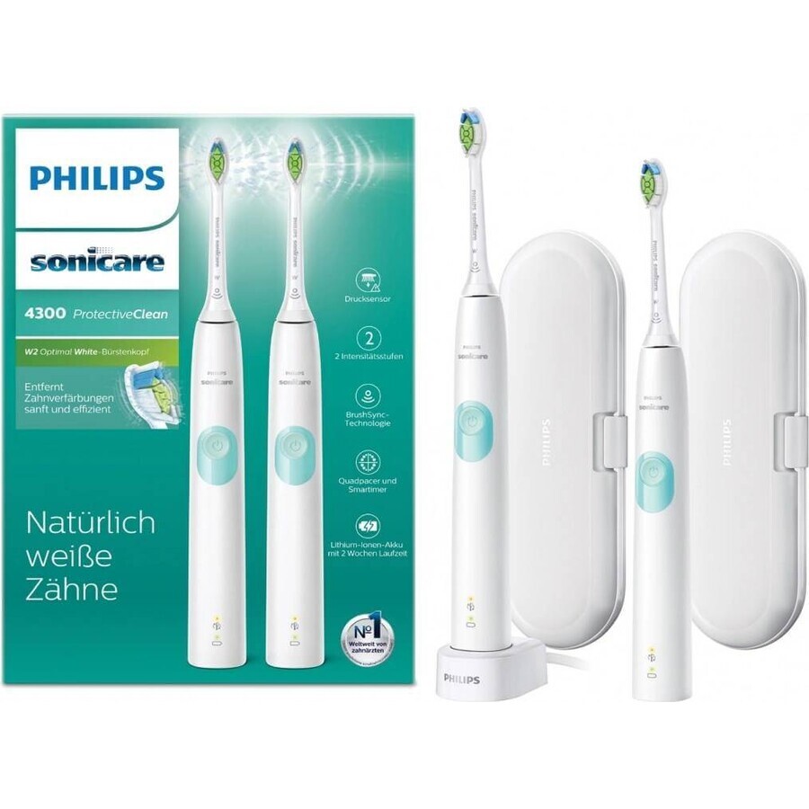 Philips Sonicare 4300 HX6807/35 1+1 1×1 set, spazzolino sonico 2 pezzi