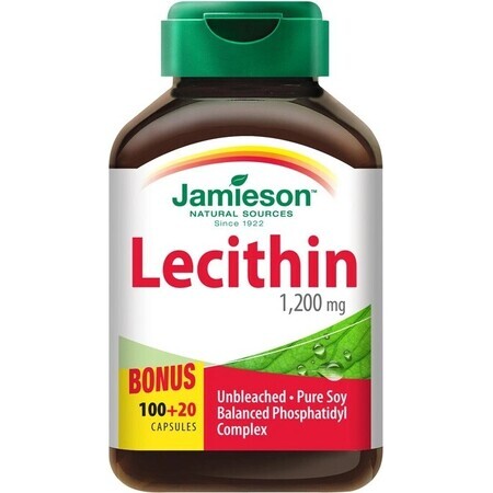 JAMIESON LECITIN 1200 mg 1×120 cps, complemento alimenticio