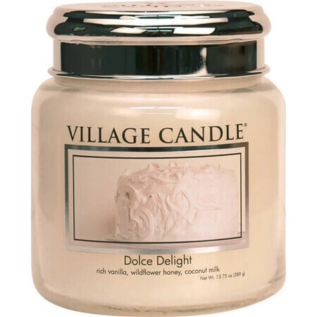 Village Candle Lumânare parfumată în sticlă - Dolce Delight - Velvet Delight, mediu 1×1 buc, lumânare parfumată în sticlă