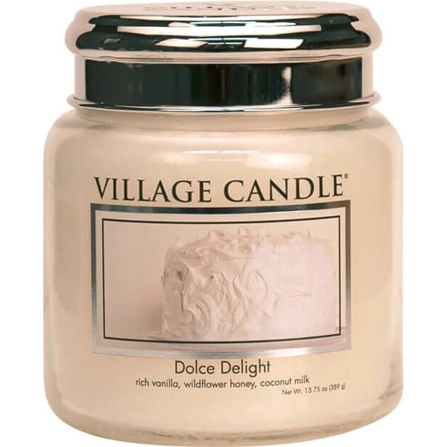 Village Candle Lumânare parfumată în sticlă - Dolce Delight - Velvet Delight, mediu 1×1 buc, lumânare parfumată în sticlă