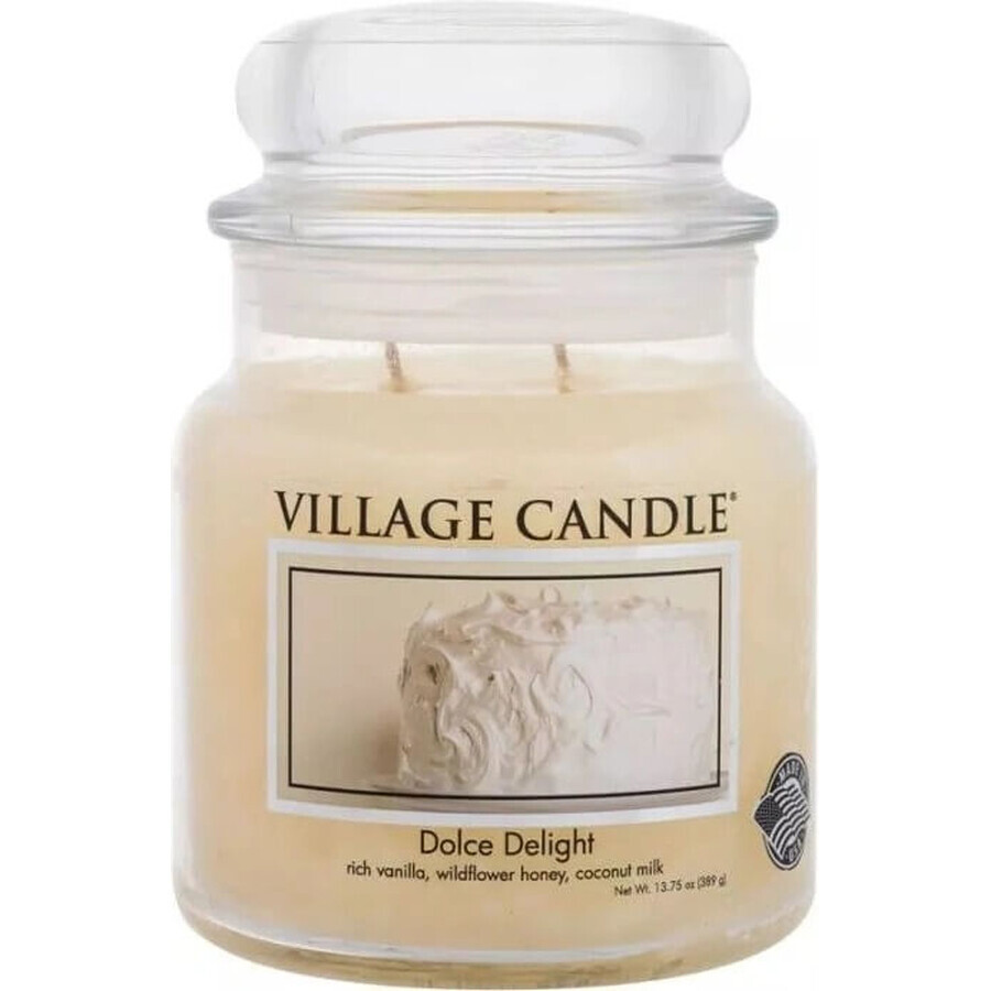 Village Candle Lumânare parfumată în sticlă - Dolce Delight - Velvet Delight, mediu 1×1 buc, lumânare parfumată în sticlă