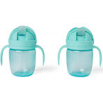 SKIP HOP Growing Mug Sip-to-Straw Teal 6 m+ 1×1 buc, cană pentru copii