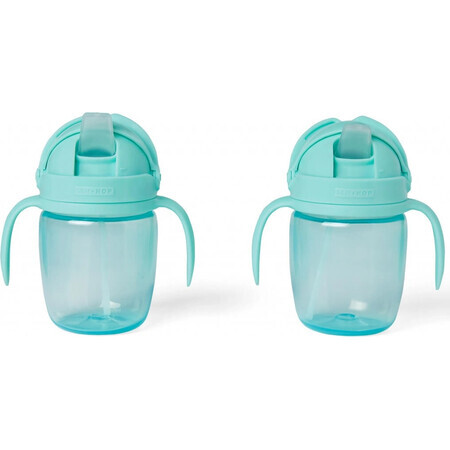 SKIP HOP Growing Mug Sip-to-Straw Teal 6 m+ 1×1 buc, cană pentru copii