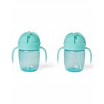 SKIP HOP Growing Mug Sip-to-Straw Teal 6 m+ 1×1 buc, cană pentru copii