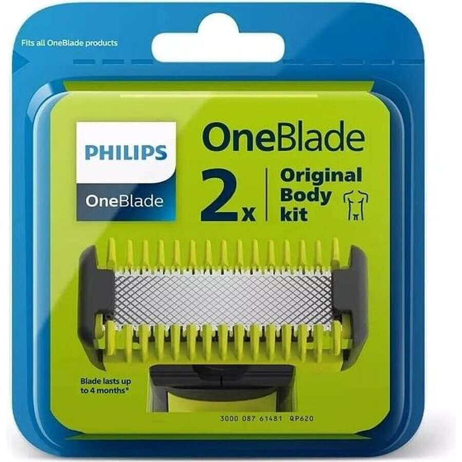 Philips OneBlade QP624/50 360 reservemesjes voor gezicht en lichaam + lichaamskam en intiemopzetstuk 1×1 pc, reservemesjes