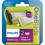 Philips OneBlade QP624/50 360 reservemesjes voor gezicht en lichaam + lichaamskam en intiemopzetstuk 1×1 pc, reservemesjes