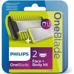 Philips OneBlade QP624/50 360 reservemesjes voor gezicht en lichaam + lichaamskam en intiemopzetstuk 1×1 pc, reservemesjes