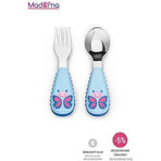 Zoo Stainless steel spoon and fork Butterfly 12m+ 1×1 pc, utensils for kids