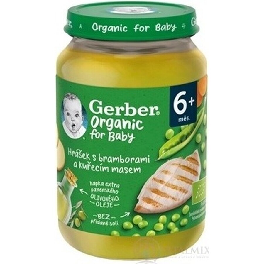 Gerber Merienda ecológica de carne y verduras 1×190 g, merienda