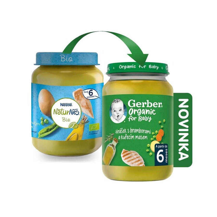 Gerber Merienda ecológica de carne y verduras 1×190 g, merienda