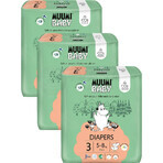 Muumi Baby 3 Midi 5-8 kg, 1×150pcs paquet mensuel de couches bio, ECO Nappies