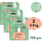 Muumi Baby 3 Midi 5-8 kg, 1×150pcs paquet mensuel de couches bio, ECO Nappies