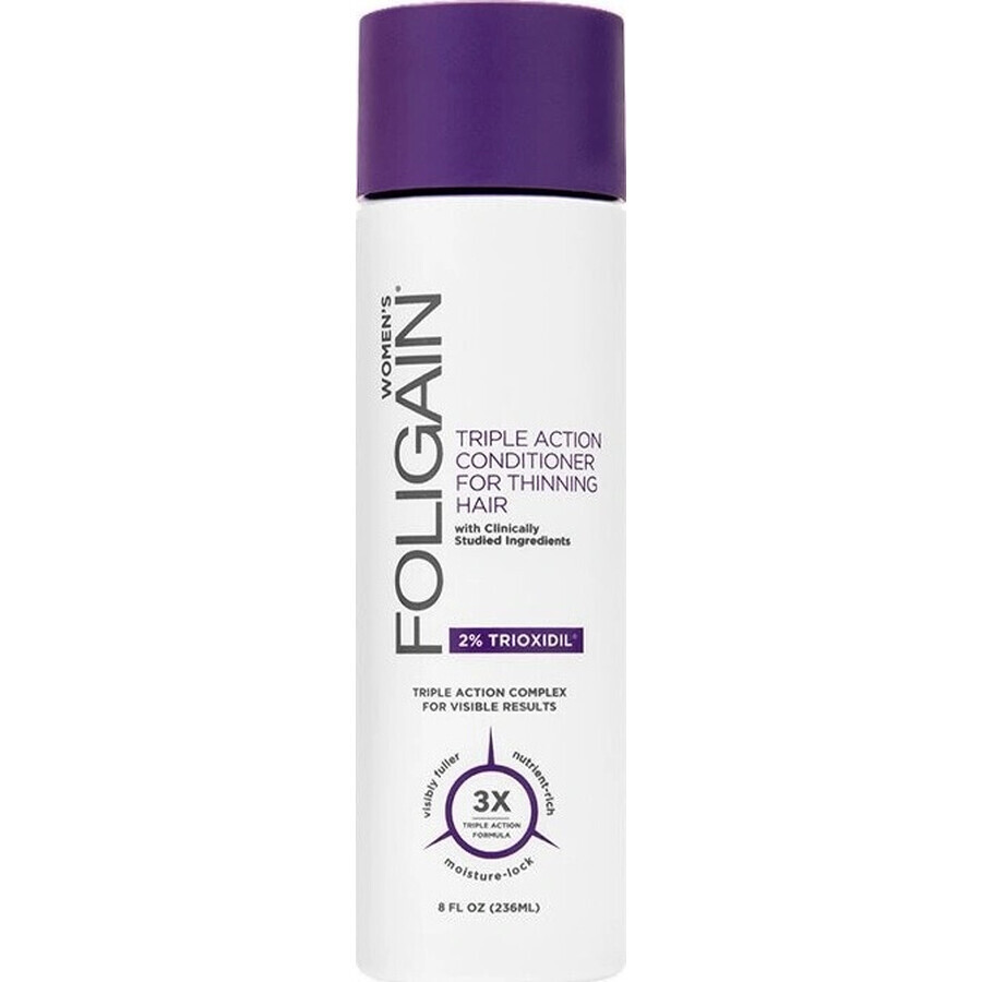 Foligain Triple Action Conditioner tegen haaruitval met 2% Trioxydil voor vrouwen 236ml 1×236 ml 1×236 ml, conditioner tegen haaruitval