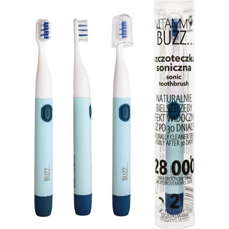 Vitammy Buzz periuță de dinți sonică cu 28.000 de micro mișcări, 2 programe de curățare, Navy/Blue 1×1 buc, periuță de dinți electrică