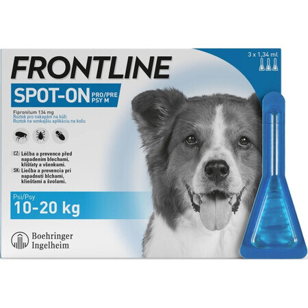 FRONTLINE spot-on for DOG M 3 x 1,34 ml 3x1,34 ml, solution for dogs