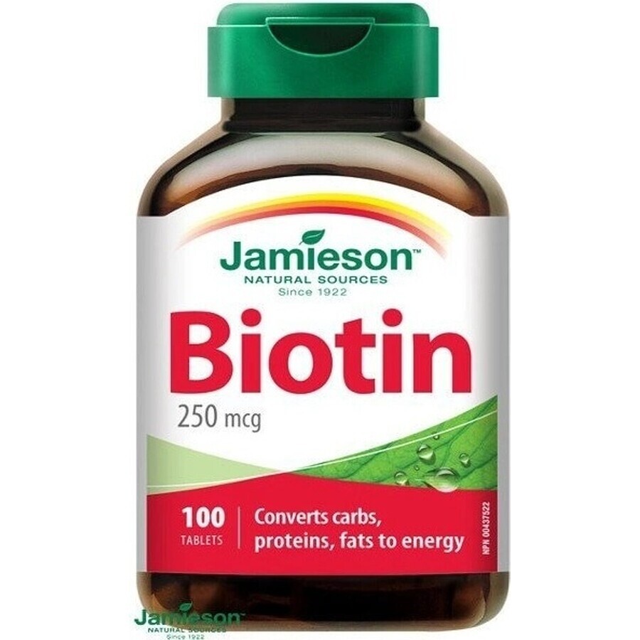 JAMIESON BIOTIN 250 µg 1×100 tbl, biotină