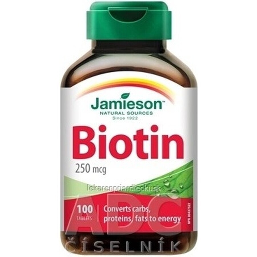 JAMIESON BIOTIN 250 µg 1×100 tbl, biotină