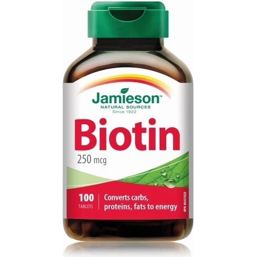 JAMIESON BIOTIN 250 µg 1×100 tbl, biotină