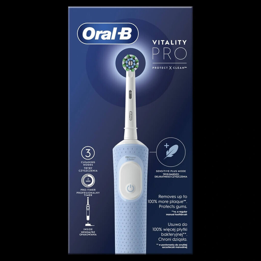 Spazzolino elettrico Oral-B Oral-B EK Vitality Pro Protect X Clean Vapour Blue 1×1