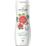 ATTITUDE Baby sapone per il corpo e shampoo (2 in 1) Piccole foglie al gusto di melone e cocco 1×473 ml, sapone per il corpo e shampoo per bambini