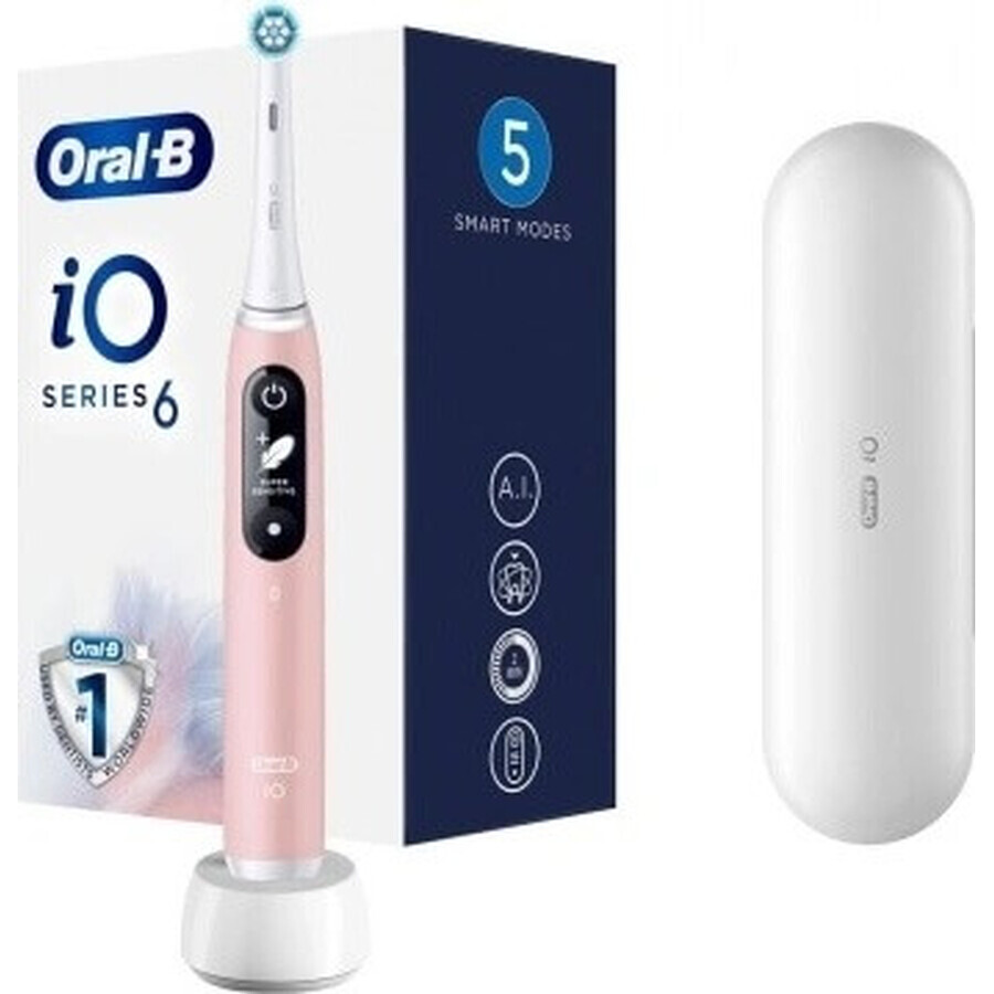 Periuță de dinți electrică Oral-B iO Series 6 Pink 1×1, periuță de dinți electrică