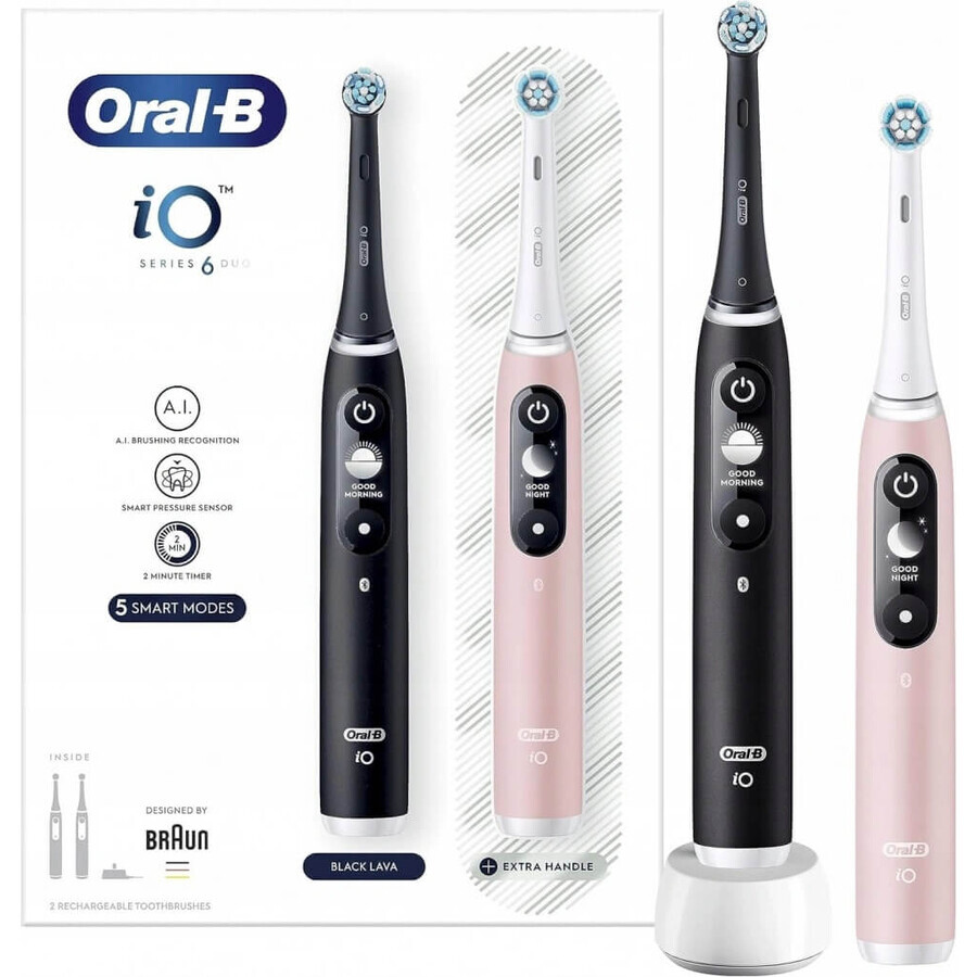 Periuță de dinți electrică Oral-B iO Series 6 Pink 1×1, periuță de dinți electrică