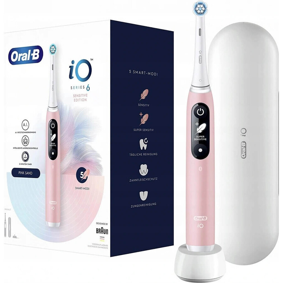 Periuță de dinți electrică Oral-B iO Series 6 Pink 1×1, periuță de dinți electrică