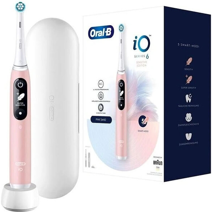 Periuță de dinți electrică Oral-B iO Series 6 Pink 1×1, periuță de dinți electrică