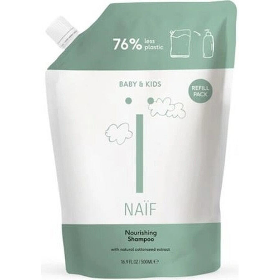 NAÏF Nourishing shampoo for children and babies refill 1×500 ml, nourishing shampoo for children