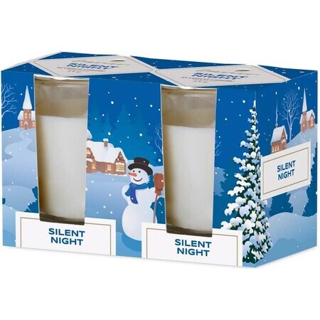 Emocio Bouteille en verre 52×65 mm 2 pcs en boîte Silent Night - Forest Breeze, bougie parfumée 1×2 pcs, bougies parfumées