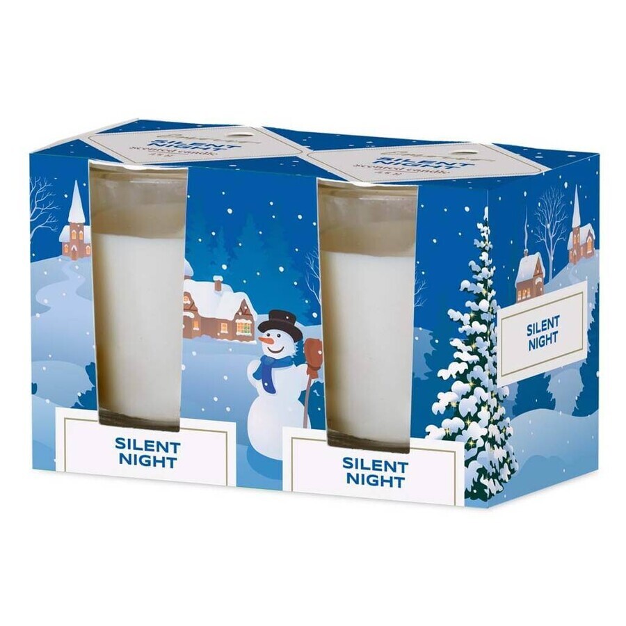 Emocio Bouteille en verre 52×65 mm 2 pcs en boîte Silent Night - Forest Breeze, bougie parfumée 1×2 pcs, bougies parfumées