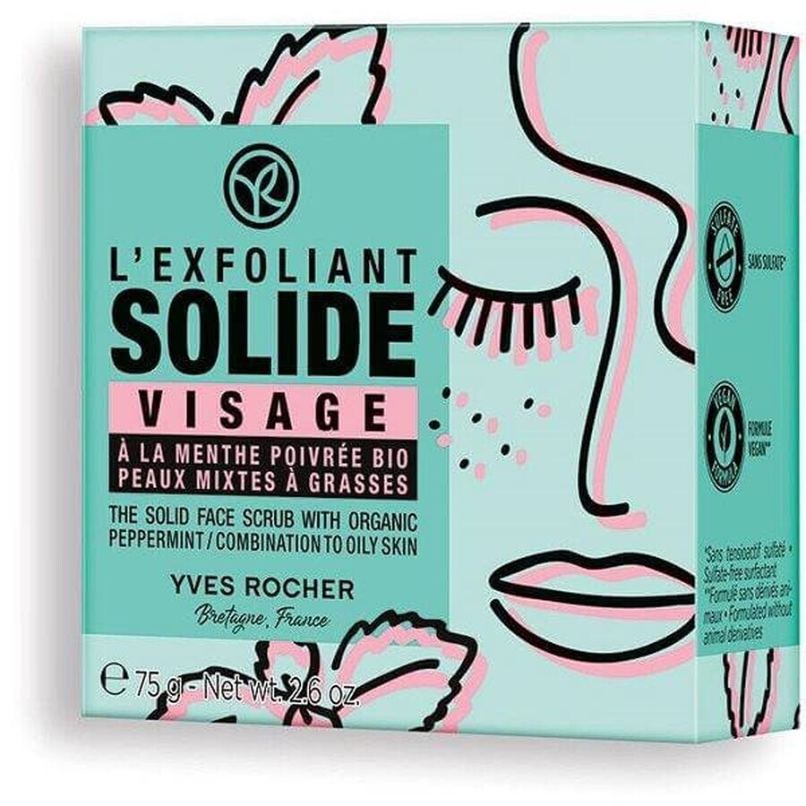 Yves Rocher Stiff Face Scrub Green Heroes 1×75g, scrub de față