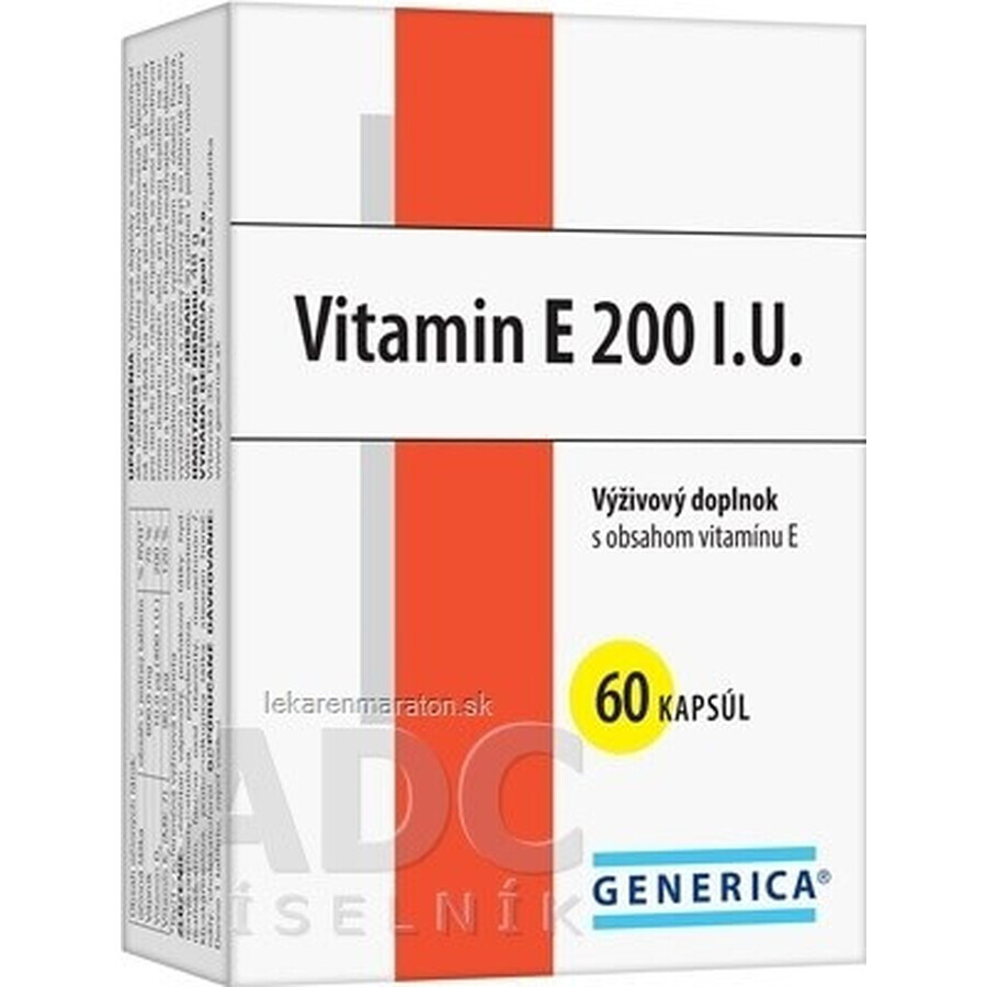 GENERICA Vitamin E 200 U.I. 1×60 cps, Nahrungsergänzungsmittel