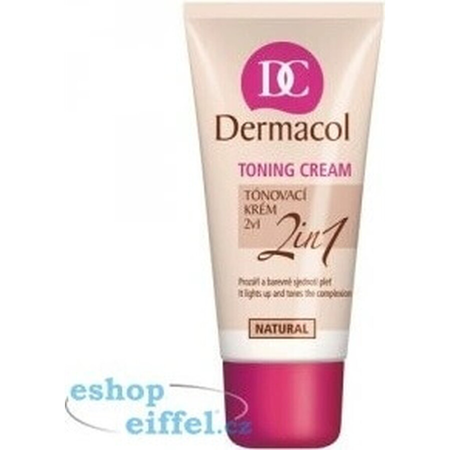 DERMACOL Cremă colorată 2in1 nuanță: NATURAL 1×30 ml, cremă colorantă 2in1