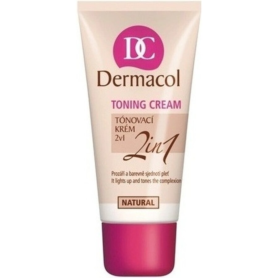 DERMACOL Cremă colorată 2in1 nuanță: NATURAL 1×30 ml, cremă colorantă 2in1