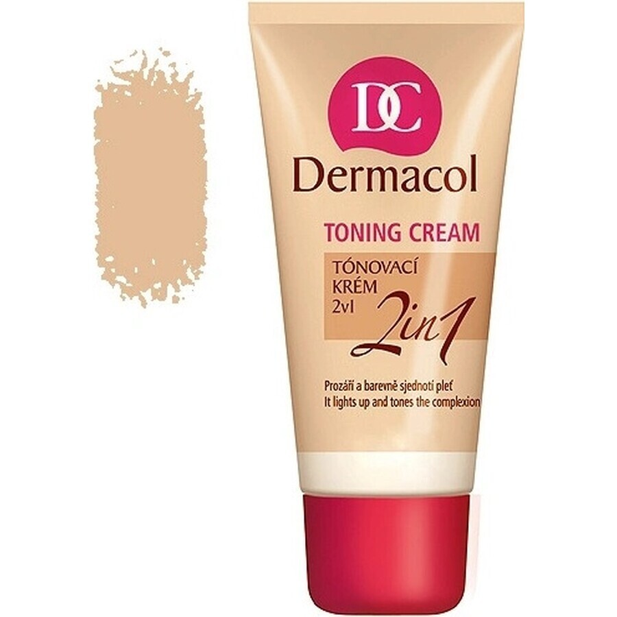 DERMACOL Cremă colorată 2in1 nuanță: NATURAL 1×30 ml, cremă colorantă 2in1