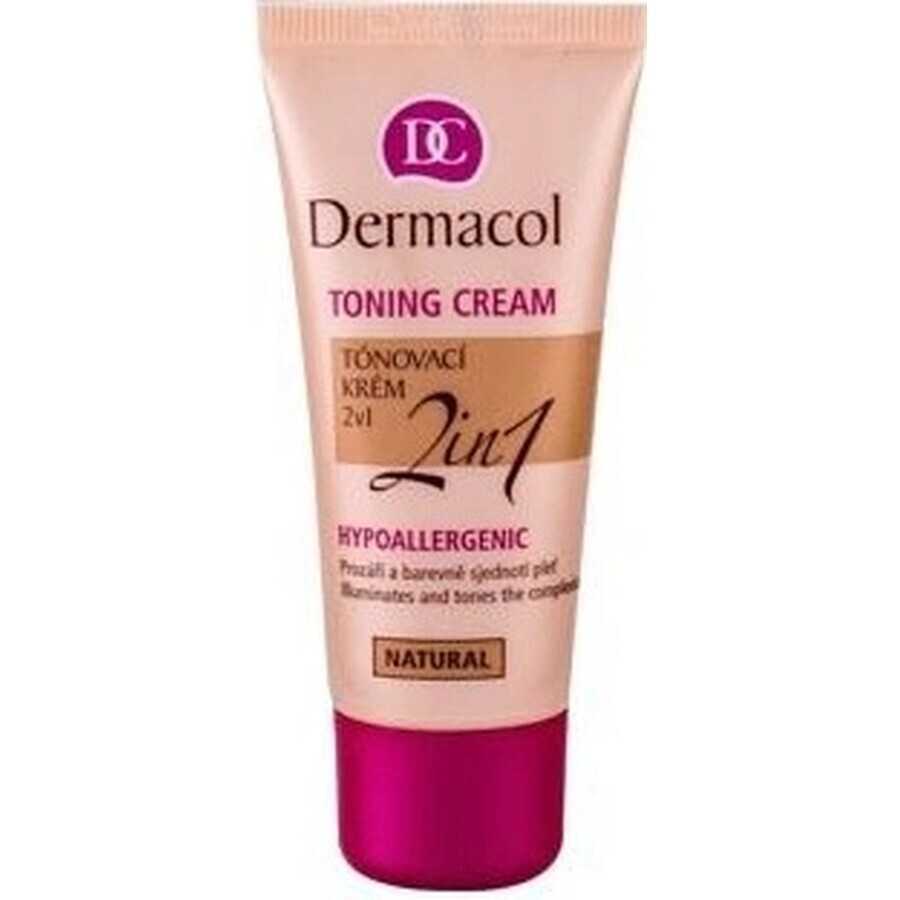 DERMACOL Cremă colorată 2in1 nuanță: NATURAL 1×30 ml, cremă colorantă 2in1