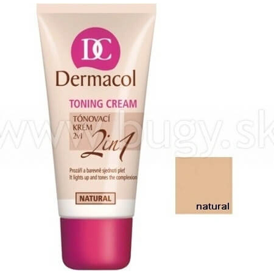 DERMACOL Cremă colorată 2in1 nuanță: NATURAL 1×30 ml, cremă colorantă 2in1