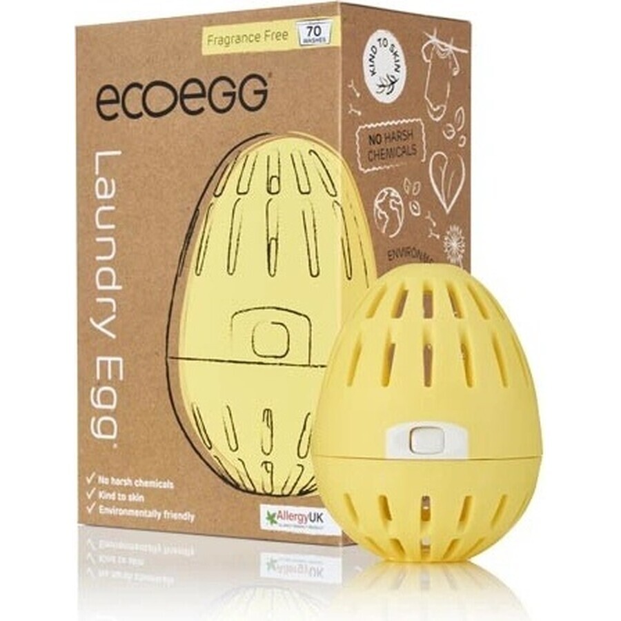 Ecoegg Wasch-Ei - 70 Waschgänge parfümfrei 1×1 Stück, Ei für 70 Waschgänge (4 Monate)