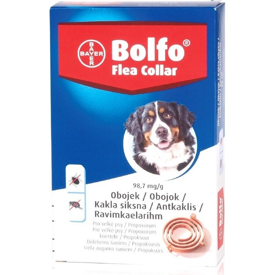 BOLFO COLLAR 70CM PENTRU CÂINI MARI A.U.V. 1×1 buc, guler antiparazit