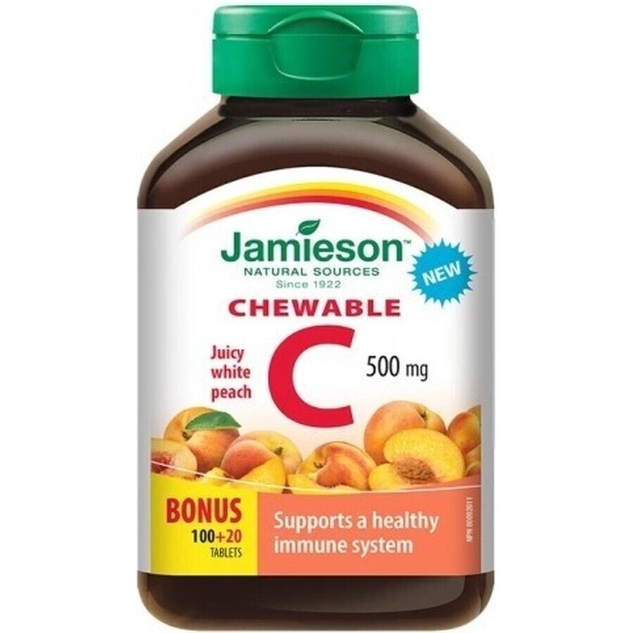 JAMIESON VITAMINA C 500 mg piersică 1×120 tbl, vitamina C