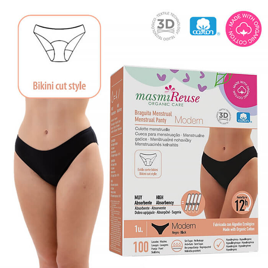 Masmi Modern, slip menstruel, coton bio, taille M, 94-102 cm, 1 pc