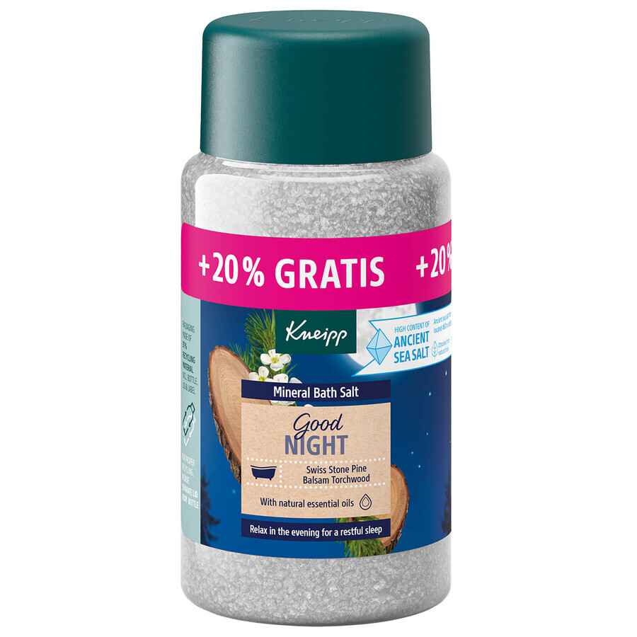 Kneipp Good Night Pin elvețian și Amyris, cristale de sare minerală pentru baie, 600 g