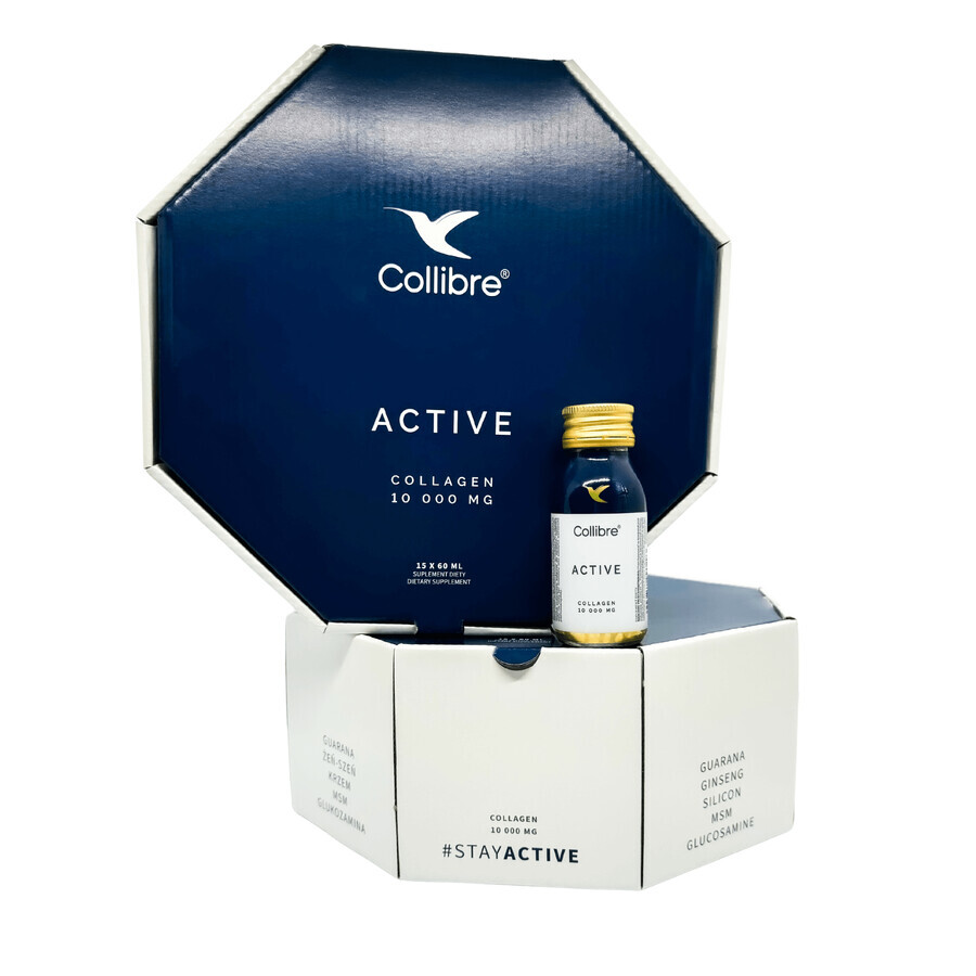 Collibre Active Shot, colagen 10000 mg, 60 ml x 15 unități