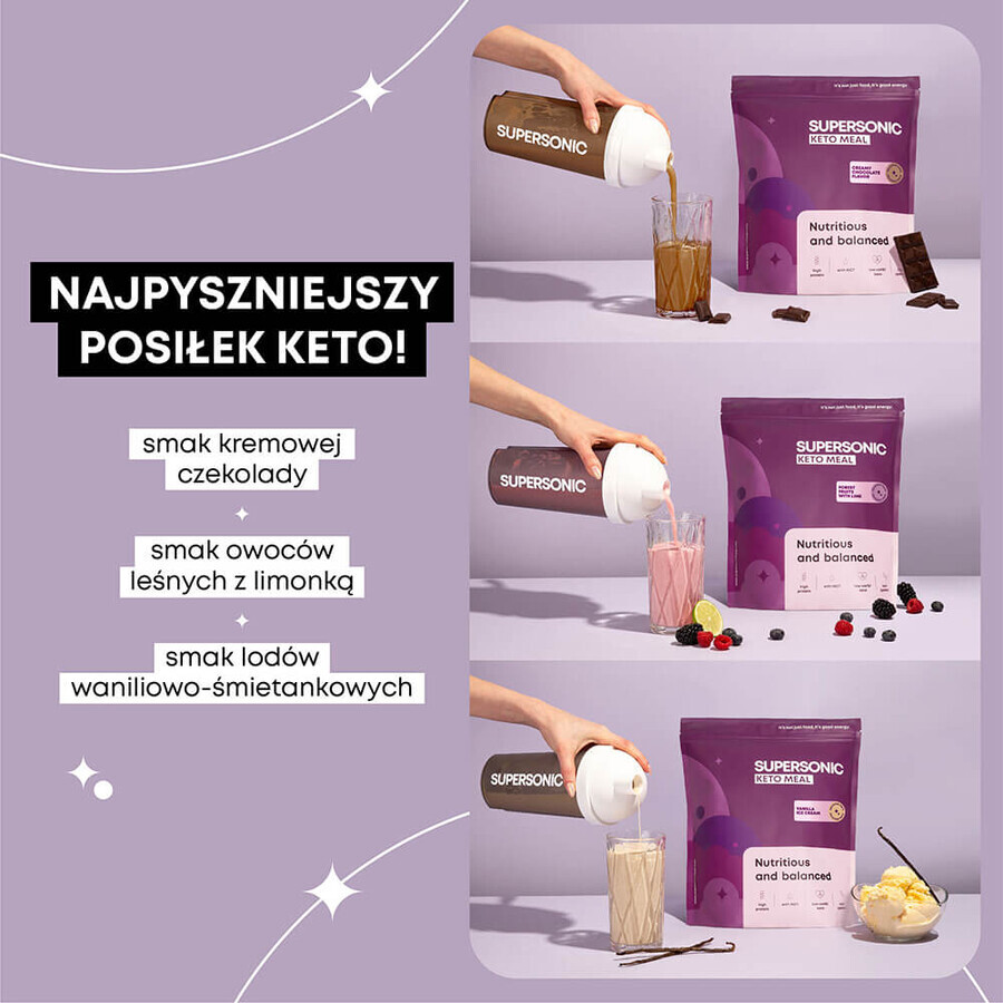 Repas Supersonic Keto, saveur crème glacée à la vanille, 800 g