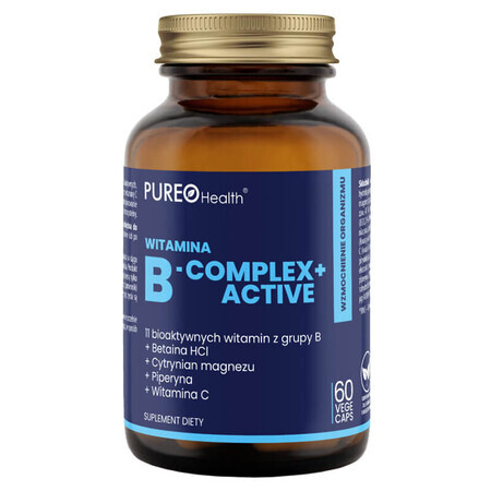 Pureo Health Complejo vitamínico B + Activo, 60 cápsulas