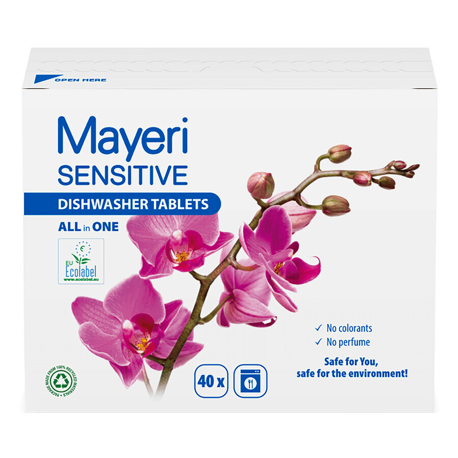 Mayeri Sensitive, pastillas para lavavajillas, 40 unidades